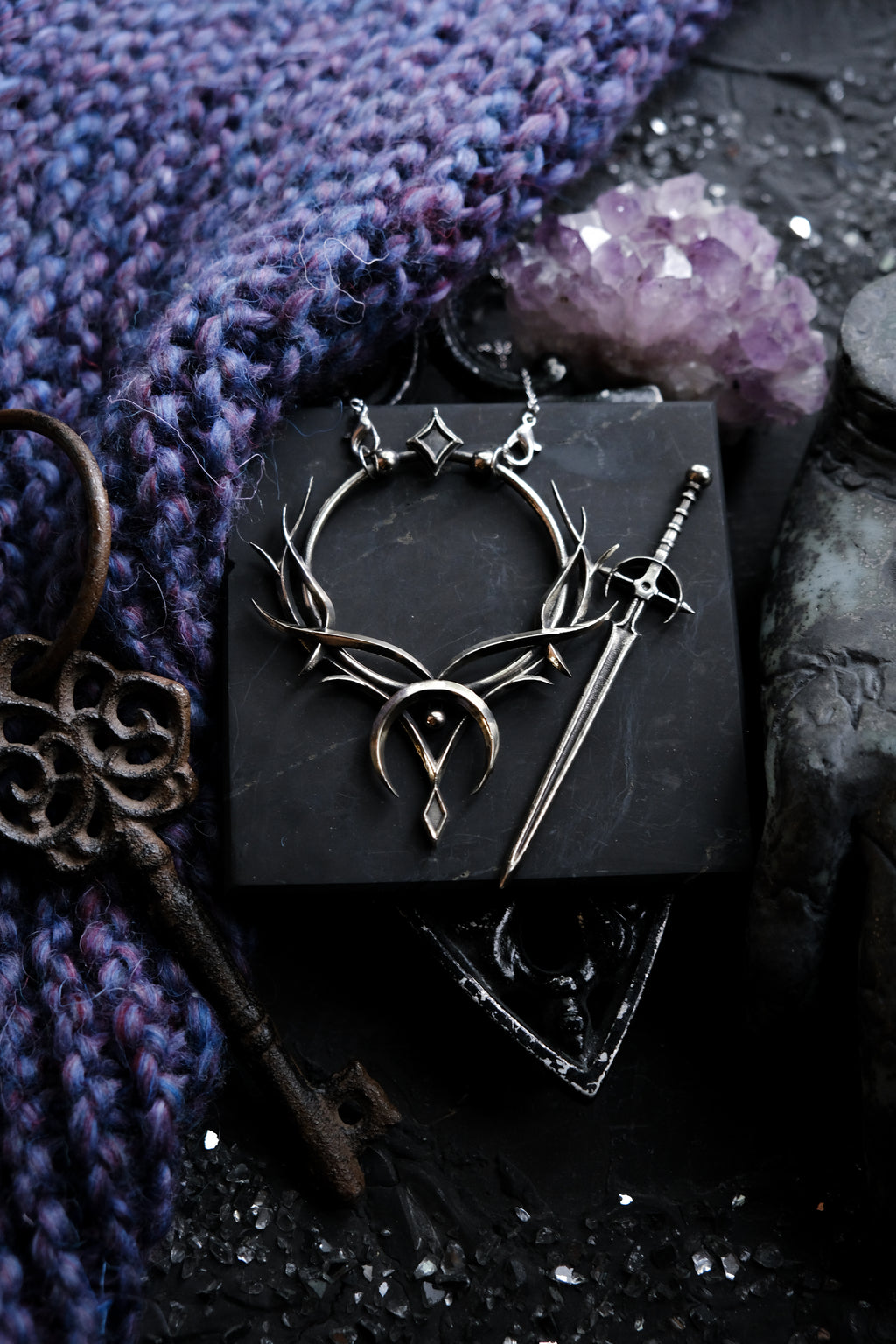 Elven hairpin with sword pin