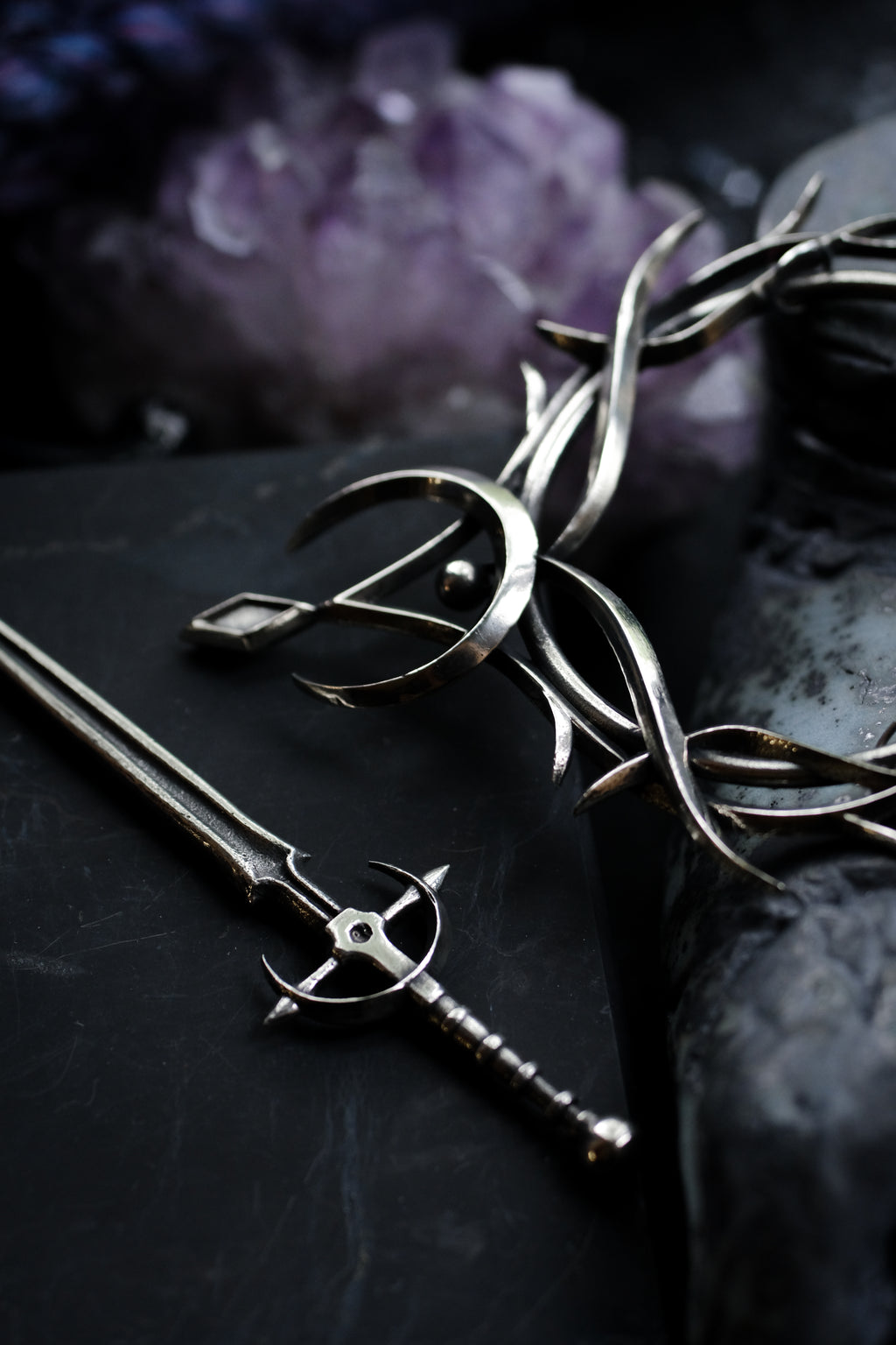 Elven hairpin with sword pin