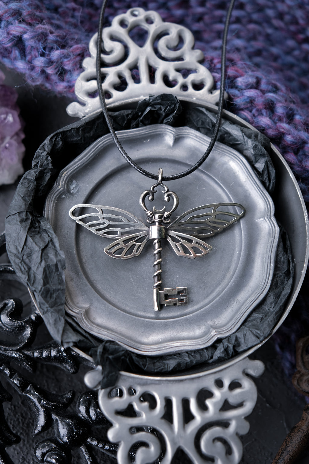 Winged key pendant