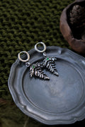 Fern earrings with green fianite
