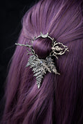 Fern hairpin with violet fianite