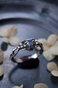 Elven branch ring with violet fianite