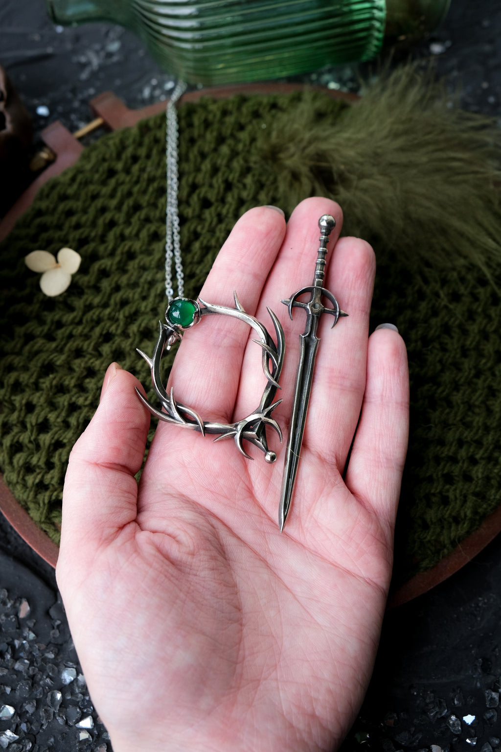 Elven hairpin, mini size (agate)