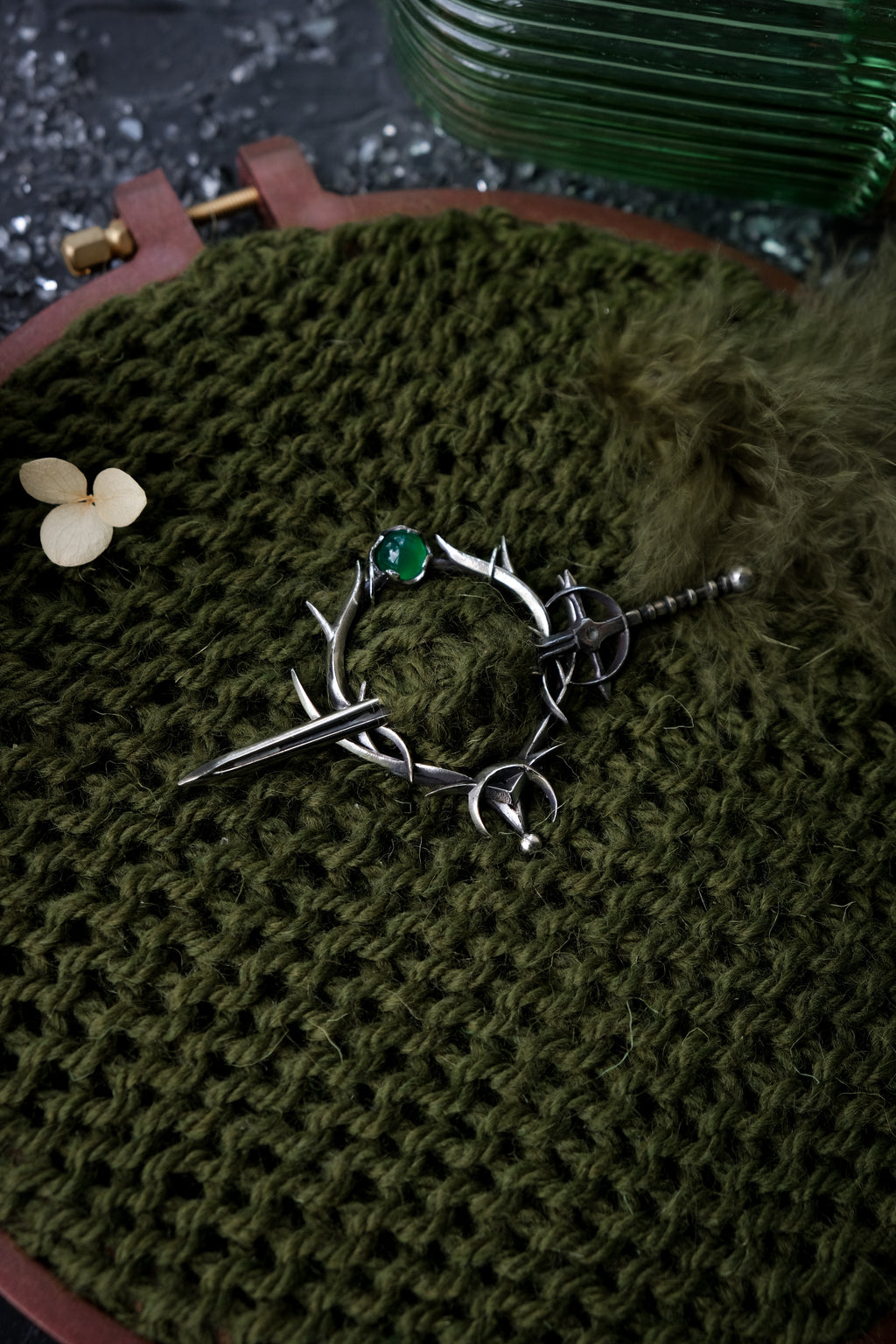 Elven hairpin, mini size (agate)