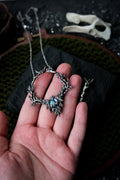 Elven leaf hairpin with heliotrope